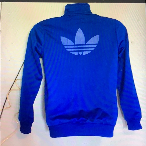Adidas blue track jacket for kids - Picture 3 of 6
